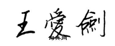 王正良王愛劍行書個性簽名怎么寫