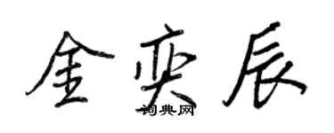王正良金奕辰行書個性簽名怎么寫