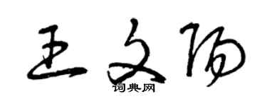 曾慶福王文陽草書個性簽名怎么寫