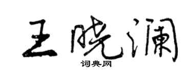 曾慶福王曉瀾行書個性簽名怎么寫