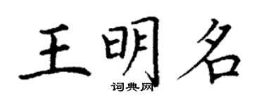 丁謙王明名楷書個性簽名怎么寫