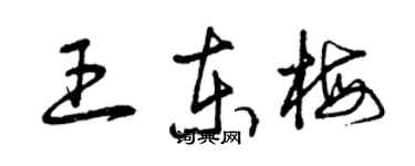 曾慶福王東梅草書個性簽名怎么寫
