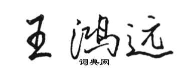 駱恆光王鴻遠行書個性簽名怎么寫