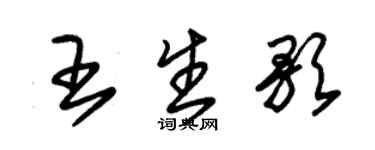 朱錫榮王生歌草書個性簽名怎么寫