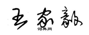 朱錫榮王家毅草書個性簽名怎么寫