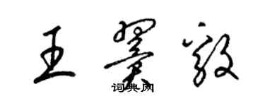 梁錦英王翼毅草書個性簽名怎么寫