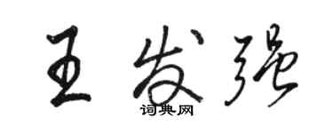 駱恆光王發強行書個性簽名怎么寫