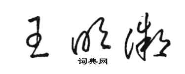 駱恆光王明微草書個性簽名怎么寫