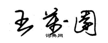 朱錫榮王萬園草書個性簽名怎么寫