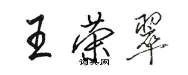 駱恆光王榮翠行書個性簽名怎么寫