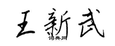 王正良王新武行書個性簽名怎么寫