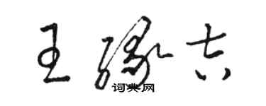 駱恆光王緣吉草書個性簽名怎么寫