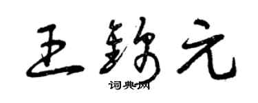 曾慶福王錦元草書個性簽名怎么寫