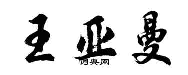 胡問遂王亞曼行書個性簽名怎么寫