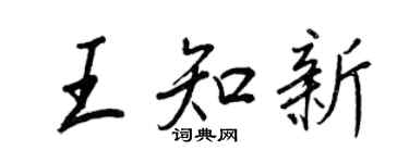 王正良王知新行書個性簽名怎么寫