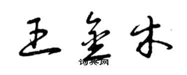 曾慶福王金木草書個性簽名怎么寫