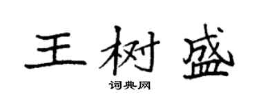 袁強王樹盛楷書個性簽名怎么寫