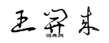 曾慶福王開來草書個性簽名怎么寫