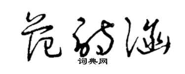 曾慶福范詩涵草書個性簽名怎么寫
