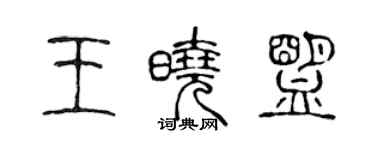 陳聲遠王曉盟篆書個性簽名怎么寫