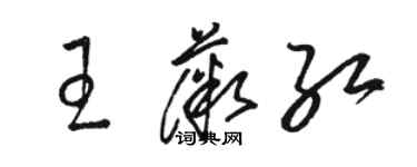 駱恆光王薇紅草書個性簽名怎么寫