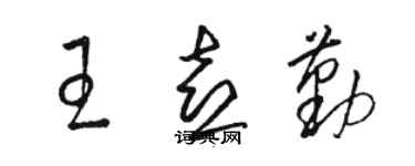 駱恆光王喜勤草書個性簽名怎么寫