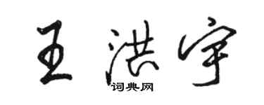 駱恆光王洪宇行書個性簽名怎么寫