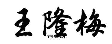 胡問遂王隆梅行書個性簽名怎么寫
