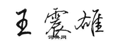 駱恆光王震雄行書個性簽名怎么寫