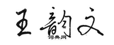 駱恆光王韻文行書個性簽名怎么寫