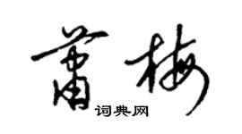 梁錦英蕭梅草書個性簽名怎么寫