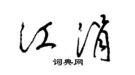 梁錦英江涓草書個性簽名怎么寫