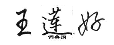 駱恆光王蓮好行書個性簽名怎么寫