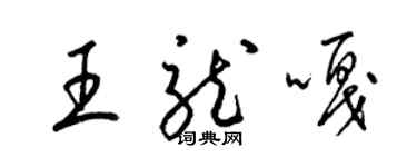 梁錦英王龍嘎草書個性簽名怎么寫