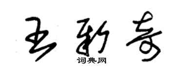 朱錫榮王新奇草書個性簽名怎么寫