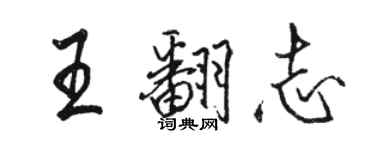 駱恆光王翻志行書個性簽名怎么寫