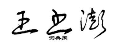 曾慶福王書澎草書個性簽名怎么寫