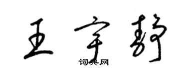 梁錦英王宇靜草書個性簽名怎么寫