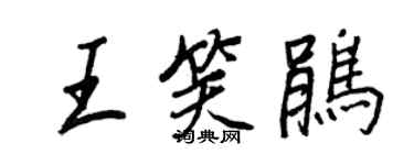 王正良王笑鵑行書個性簽名怎么寫