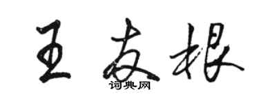 駱恆光王友根行書個性簽名怎么寫