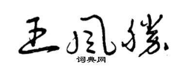曾慶福王風勝草書個性簽名怎么寫
