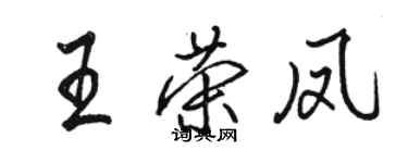 駱恆光王榮鳳行書個性簽名怎么寫