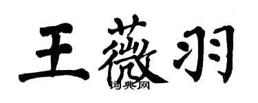翁闓運王薇羽楷書個性簽名怎么寫