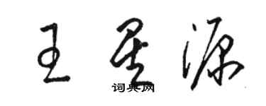 駱恆光王星源草書個性簽名怎么寫