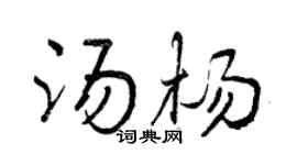 曾慶福湯楊行書個性簽名怎么寫