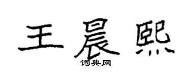 袁強王晨熙楷書個性簽名怎么寫