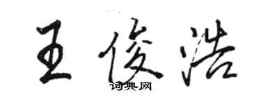 駱恆光王俊浩行書個性簽名怎么寫