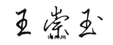 駱恆光王崇玉行書個性簽名怎么寫