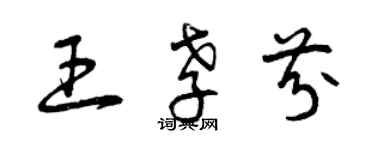 曾慶福王孝芬草書個性簽名怎么寫