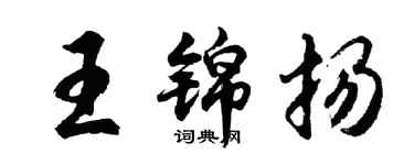 胡問遂王錦揚行書個性簽名怎么寫